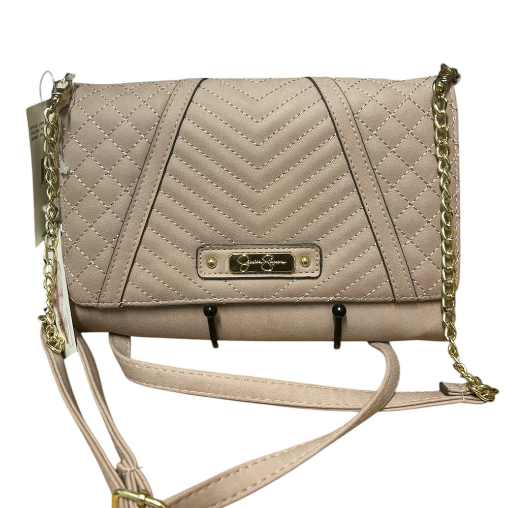 Jessica Simpson Quilted Crossbody Bag in Beige